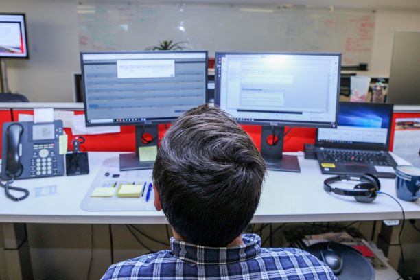 Employee working at computer